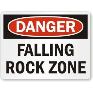  Danger Falling Rock Zone Aluminum Sign, 24 x 18 Office 