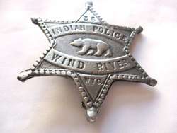 Old West # 36 Badge Ind. Police Wind River, Wyo. 6 Point Bear  