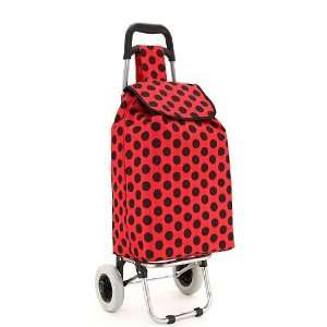  Folding Shopping Market Cart Bag on Wheels RED w/ Black 