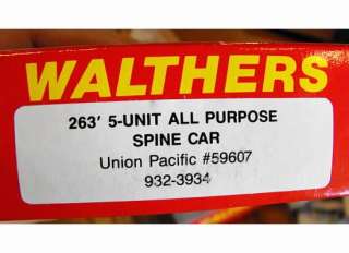 HO Scale WALTHERS 263’ 5 Unit All Purpose Spine Car Union Pacific 
