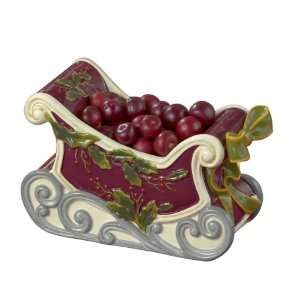 Grasslands Road Winter Settings 7 Inch by 4 1/2 Inch Sleigh Candy Dish
