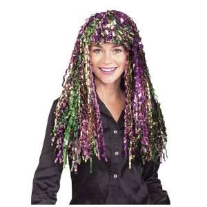   Co 50464R Long Multi Colored Mardi Gras Tinsel Wig