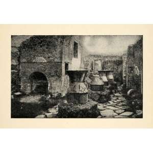  1939 Halftone Print Bakery Pompeii Roman Empire Excavation 