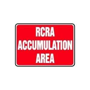  RCRA ACCUMULATION AREA 10 x 14 Adhesive Vinyl Sign