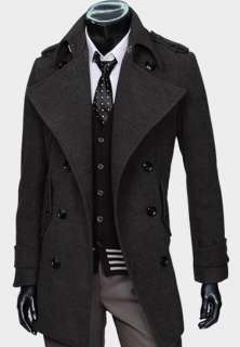   Slim Fit Double Breasted Long Trench Coat (2 colors) Black 2990  