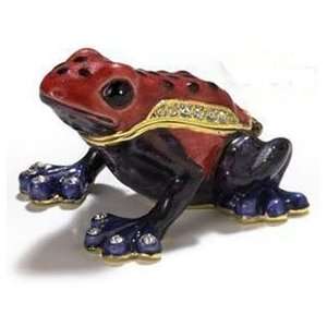    Red Poison Dart Frog Bejeweled Jeweled Trinket Box