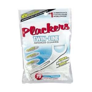  Plackers Twin Line Dental Flossers   75 Each, 4 pack 