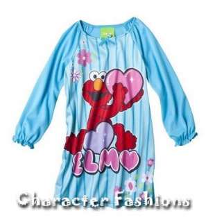 Sesame Street ELMO Nightgown Pajamas pjs Size 2T 3T 4T HEARTS  