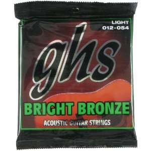 GHS Acoustic Guitar Bright Bronze 80/20 Light 6 Strings, .012   .054 