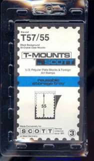 SCOTT T STAMP MOUNT 57 x 55 mm PRE CUT MOUNTS BLACK  