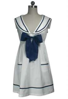 Short Sailor Dress Navy White Costume Rockabilly Tunic  