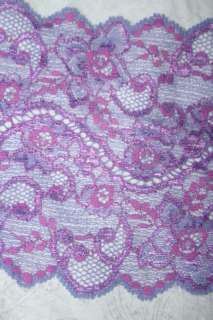 LAVENDER PINK sheer GALLOON STRETCH LACE 5.5 wide BTY  