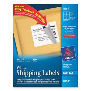 Avery White Mailing Labels   3.33 Width X 4 Length   6/sheet 
