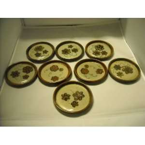  Set of 8 Ken Edwards Mexican Flower Drink Coaster Pottery 