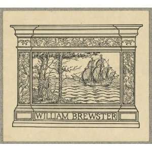  Bookplate of William Brewster,Ornithologist,Alice Stowe 