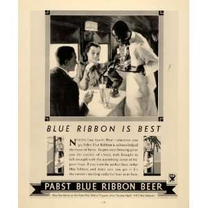   Pabst Blue Ribbon Beer Ben Bernie   Original Print Ad