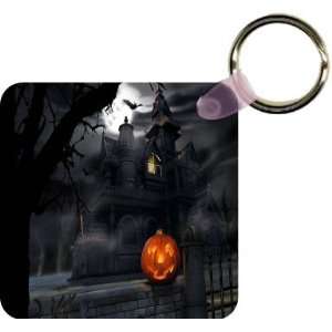  Halloween Dark Castle Pumpkin Art Key Chain   Ideal Gift 