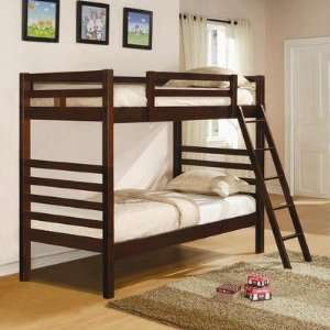  Wildon Home 460087 Arnold Twin Over Twin Bunk Bed in Dark 