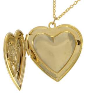 Gold PL Rose Heart Photo Locket Pendant Necklace  
