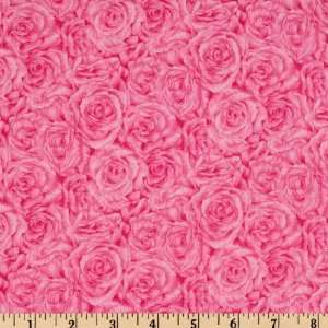  44 Wide Passionately Pink Packed Roses Pink Fabric By 
