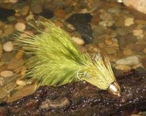 GILCHRIST FLIEGEN. 3 CONEHEAD WOOLLY BUGGERS OLIVE  