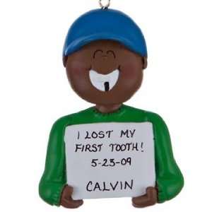  Personalized Ethnic Lost a Tooth Boy Christmas Ornament 