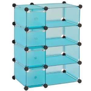  Lee MSCD 8BU Blue Steel Modular Cube with Drawers Storage System 