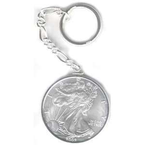  Sterling Silver Half Dollar Coin Keychain Jewelry