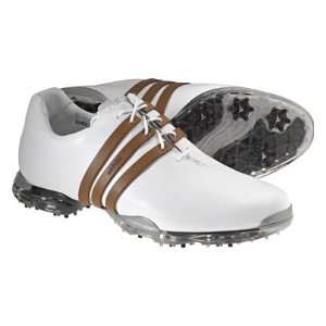  adidas Mens adiPURE   White/Cognac/Black Golf Shoes 