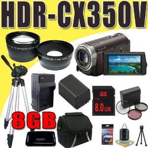 Sony HDR CX350V 32GB High Definition Handycam Camcorder NPFV100 Wide 