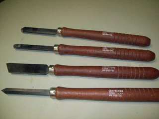LOT OF 4 HIGH SPEED STEEL Craftsman Wood Lathe Turning Chisel Chisels 