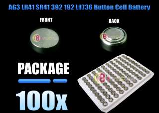 100 AG3 LR41 SR41 392 192 LR736 384 Button Cell Battery  