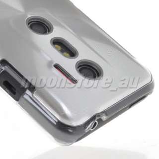   METAL HARD PLASTIC PLATED CASE COVER FOR HTC EVO 3D SILVER  