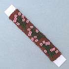 5x1 APPLIQUÉ 3D PINK FLOWER BEADWORK BEADED STRIP 26/16