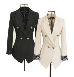 Ladies Women Lace Sleeves Suit Blazer Casual Jacket 2 Colors  