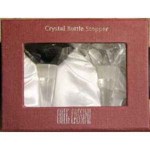  Oleg Cassini Crystal Bottlestopper Set of 2 Diamond Clear 