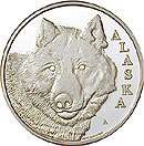 Alaska Mint Wolf Face Wolves Silver Medallion Proof 1Oz  
