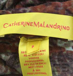   Malandrino Red Purple & Green Print Wool Knotted Dress Size P NEW