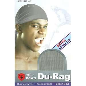 King J. Tie Down Du Rag Gray (Pack of 12) Extra Long Tie Ultra Stretch 