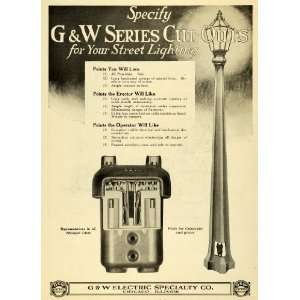  1923 Ad G & W Electric Specialty Chicago Street Lighting 