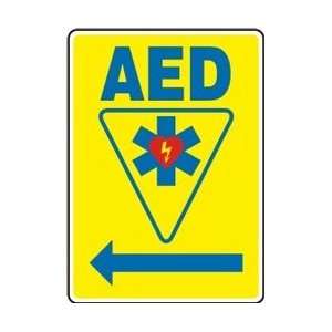 AED     (LEFT ARROW) (W/GRAPHIC) Sign   14 x 10 Dura Plastic