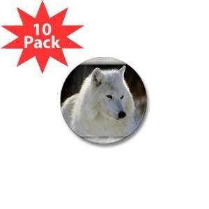  Mini Button (10 Pack) Arctic White Wolf 