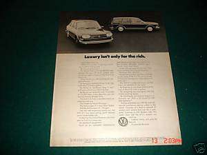 1972 Volkswagen VW 411 Sedan & Station Wagon Ad  
