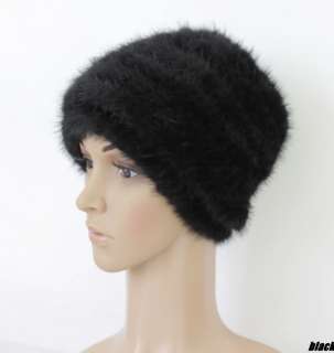 Knit mink fur hats/caps fully handmade 4color available  