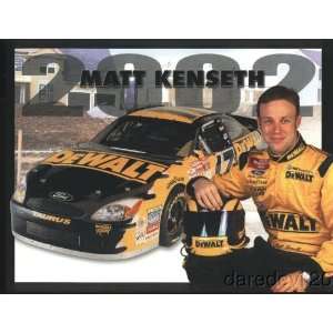    2002 Matt Kenseth Dewalt Tools NASCAR postcard 