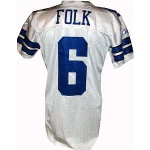  Nick Folk #6 Cowboys Game Issued White Jersey (Tagged 2007 