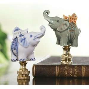  Blue and White Elephant Finial