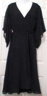   Charter Club Black Polkadot Silk Dress Sz 10 #4547 732998906742  