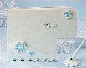 Winter Wonderland Snowflake Wedding Guest Book/Pen Set  