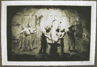 Henry Winslow Social Realism Orig Signed Etching LISTED  